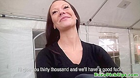 Real pulled euro fingered in pussy for cash