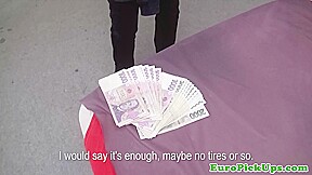 Real pulled euro fingered in pussy for cash