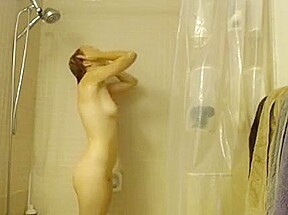 Redhead Sets Up Her Webcam To Film Her Showering For Her Lo