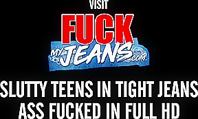 Redhead Slut in Tight Denim Skinny Jeans Gets Anal Pounding From Landlord
