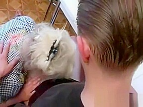 Russian mature slut suck big dick in the kitchen