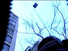 Sassy chick filmed by a naughty street