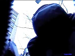 Sassy chick filmed by a naughty street
