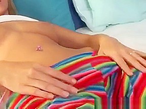 Sexy Blonde Masturbates Tight Pussy