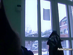 Sexy Glasses Babe Fucked Outdoors