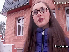 Sexy Glasses Babe Fucked Outdoors