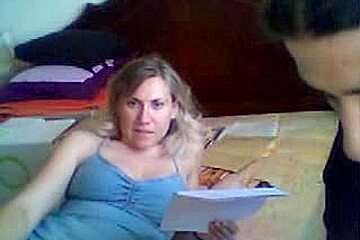 Sexy blonde wife agrees to give mouthjob on web camera