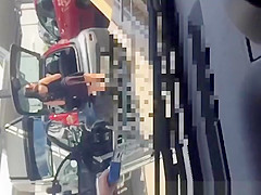 Sexy chick in short skirt no panties