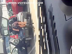 Sexy chick in short skirt no panties
