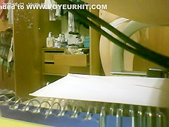 She gets spied putting on panties