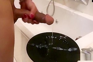Shemale BIG Cock and Cum