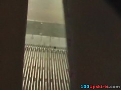 Short escalator upskirt