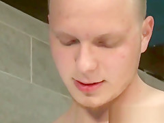 Showering sucked twink bangs with shlong