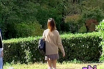 Skirt sharking encounter with jumpy petite vixen being caught of her guard