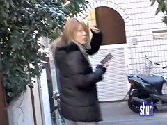 Slim Asian babe in saggy pants gets street sharked