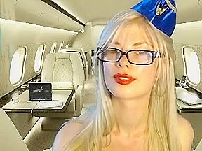 Slutty blonde flight attendant