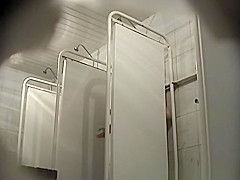 Small tits women spied in shower room