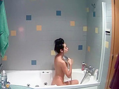 Spying a sexy starlet take a shower