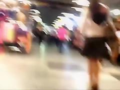 Spying under a serious woman's skirt