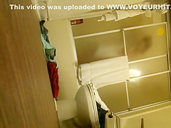 Step dad secretly films teen 18+ in bathroom