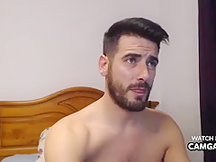 Step daddy Chap Jerks Off And His Lad Cums On His Face