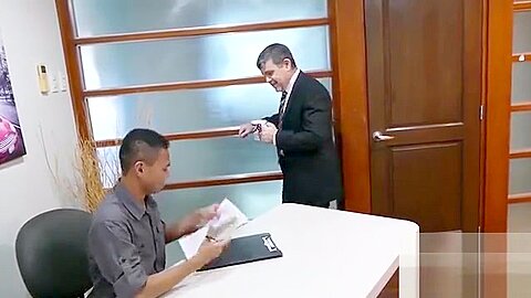 Step daddy arrives really horny at the office