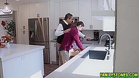 Stepbrother Enjoying His Hot Stepsisters Big Natural Titties
