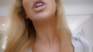 Stepson slides his cock deep stepmoms throat