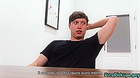 Straight dude sucks gay dick in POV in meeting room