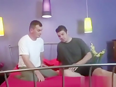 Straight guys sucks cock in private