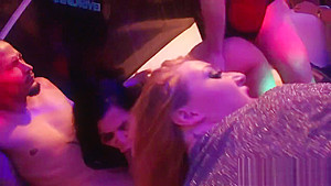 Sultry sex kittens give head and enjoy pounding and gangbang