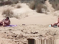 Sunbathing Nudist Beach Two Couple Fuck