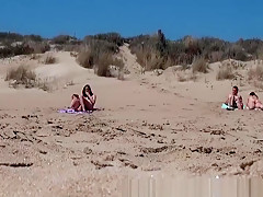 Sunbathing Nudist Beach Two Couple Fuck