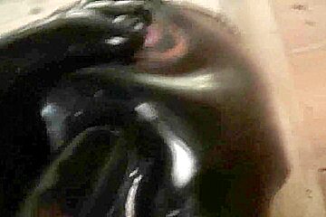 Sweet girl gets fucked through ripped rubber suit