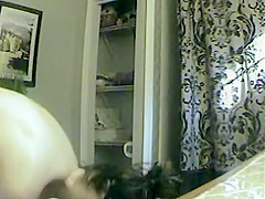 Sweet wife wiping of her naked body