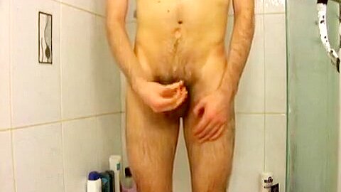 Taking a shower and cumming
