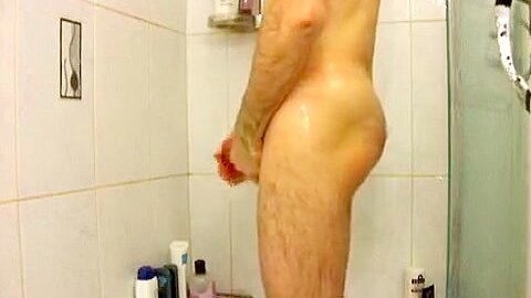 Taking a shower and cumming