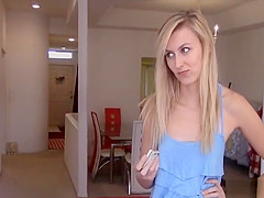 Tall teen 18+ realtor pleasing her horny client with her holes