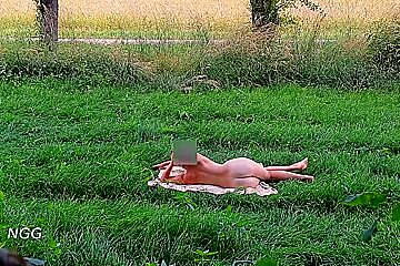 Tanning Myself Entirely Naked In Public (caught)
