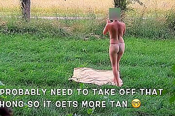 Tanning Myself Entirely Naked In Public (caught)