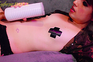 T-girl Cyberpunk Slut Fucks Toys For The Buyer