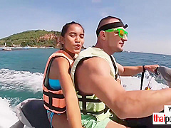 Thai teen 18+ Girlfriend Sucks Boyfriends Big Cock Outdoor