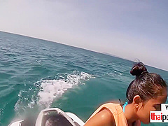 Thai teen 18+ Girlfriend Sucks Boyfriends Big Cock Outdoor