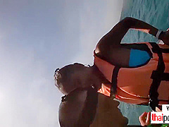 Thai teen 18+ Girlfriend Sucks Boyfriends Big Cock Outdoor