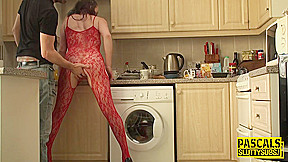Tied up mature submissive