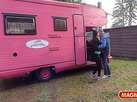 Trashy Amateur Babe Eats Dick In The Van
