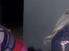 Twerking cfnm babes cocksucking at party