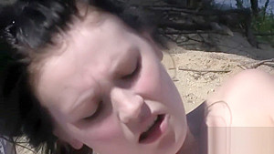 Two hot lesbians bang at the beach