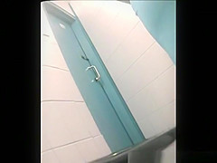Two women in blue skirts spied pissing