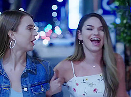 Two young Babes dont mind the beautiful group sex on the couch   